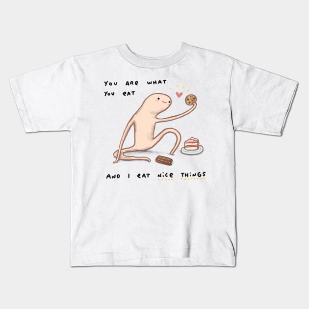 Honest Blob - Eat Nice Things Kids T-Shirt by Sophie Corrigan